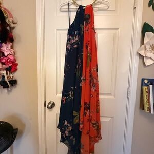 Ted Baker Vibrant Orange and Navy Dress